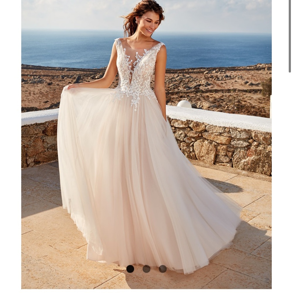 Ivory over Blush Wedding/engagement/prom dress